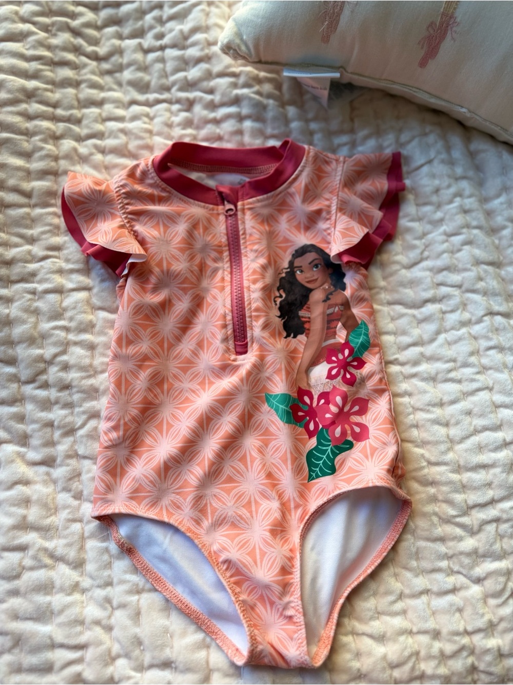 Disney Moana Girls Floral One-Piece Swimsuit Size 4T